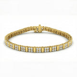 1.99ct G SI 14kt Yellow Gold Diamond Bracelet 7.25" Long