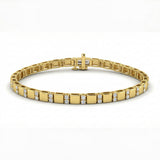1.00ct G SI 14kt Yellow Gold Diamond Modern Bracelet 7" Long