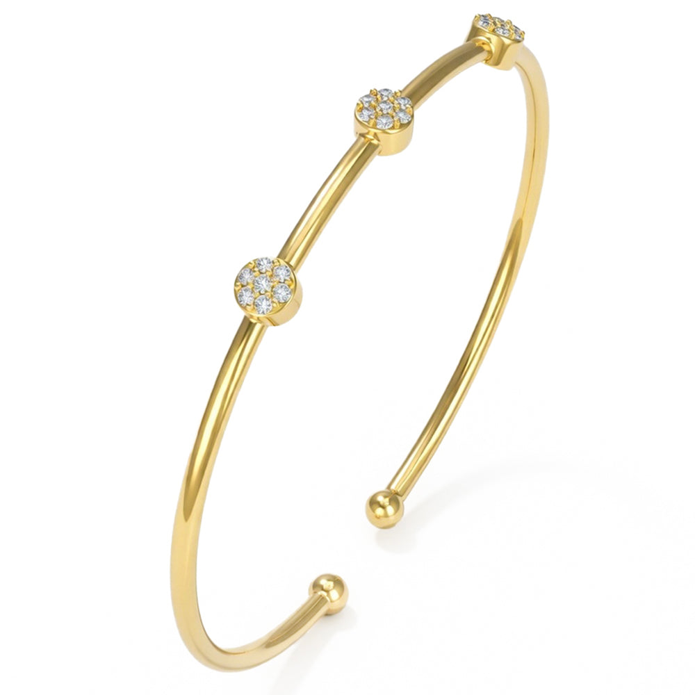.26ct G SI 14kt Yellow Gold Diamond Open Bangle Bracelet