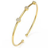 .26ct G SI 14kt Yellow Gold Diamond Open Bangle Bracelet