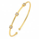 .15ct G SI 14kt Yellow Gold Diamond Open Bangle Bracelet