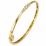.25ct G SI 14kt Yellow Gold Diamond Bezel Set Bangle Bracelet