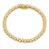 <span style="color:purple">SPECIAL!</span> 4.59ct G SI 14kt Yellow Gold Pear Diamond Tennis Bracelet 7" Long