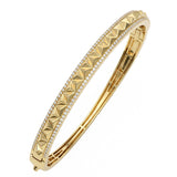 .75ct G SI 14kt Yellow Gold Diamond Modern Bangle Bracelet