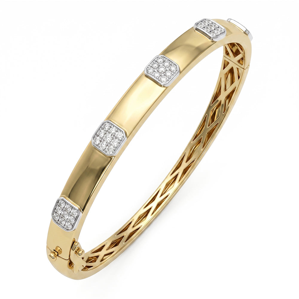 <span style="color:purple">SPECIAL!</span> .53ct G SI 14kt Yellow Gold Diamond Bangle Bracelet