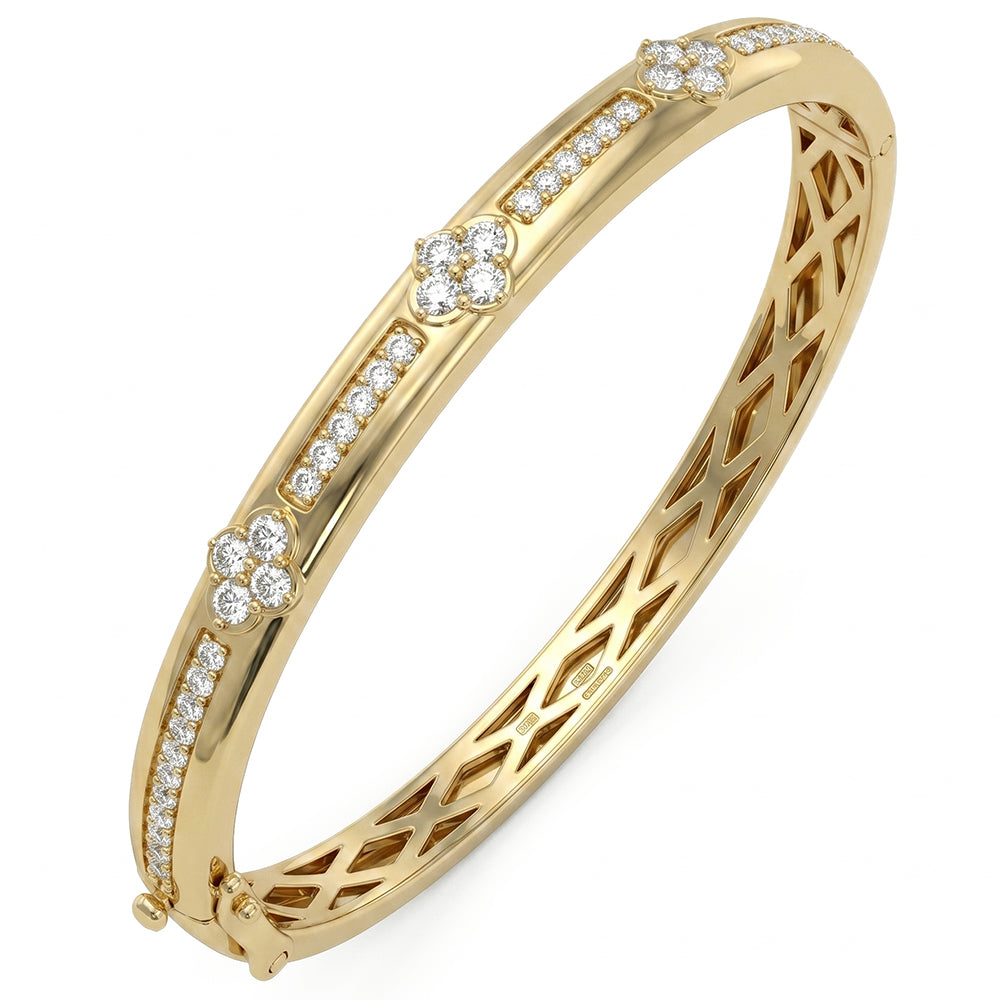 <span style="color:purple">SPECIAL!</span> 1.00ct G SI 14kt Yellow Gold Diamond Bangle Bracelet