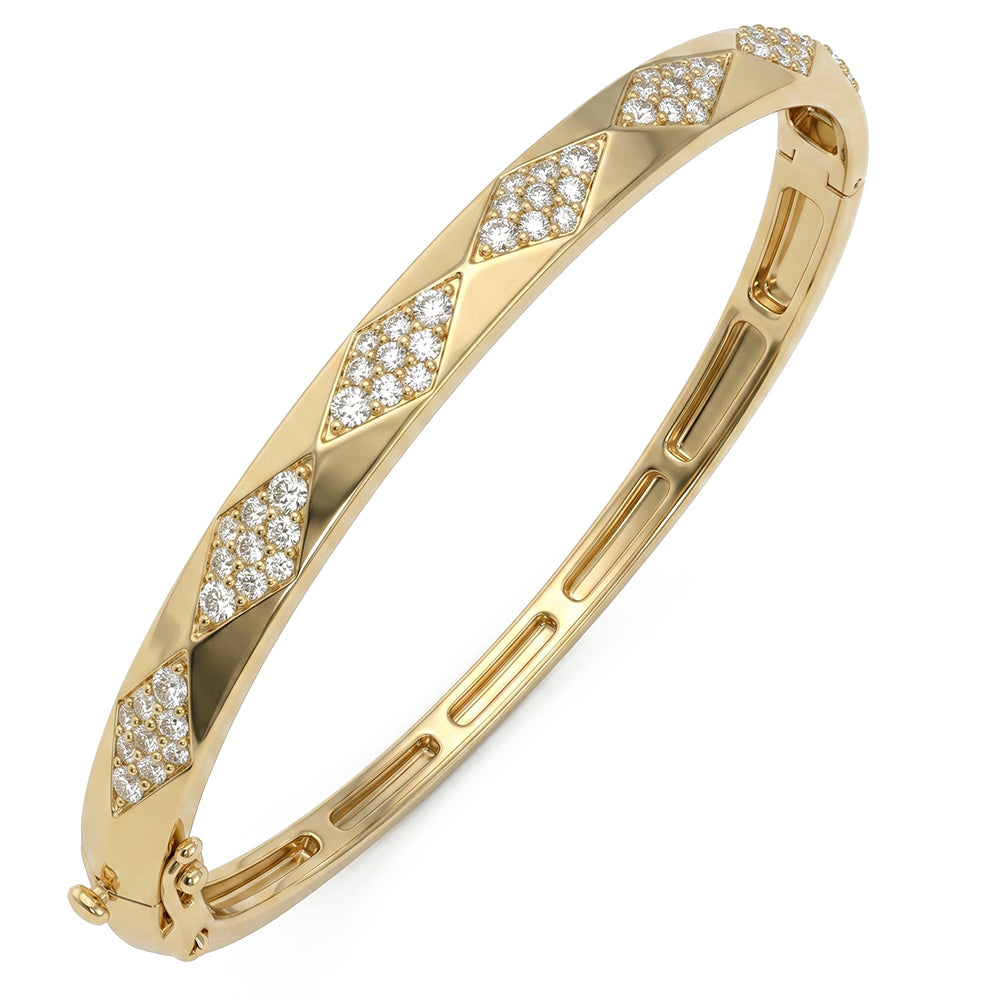 <span style="color:purple">SPECIAL!</span> 1.00ct G SI 14kt Yellow Gold Diamond Bangle Bracelet