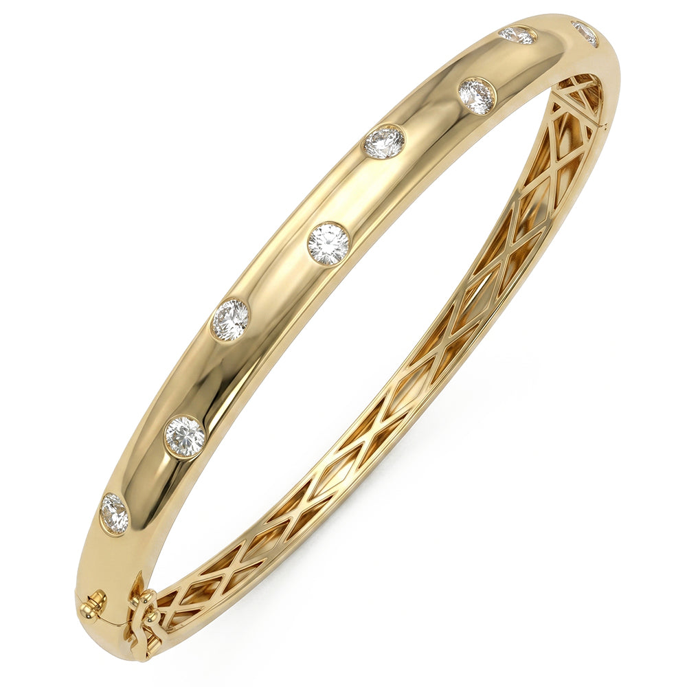 <span style="color:purple">SPECIAL!</span> .96ct G SI 14kt Yellow Gold Diamond Bangle Bracelet