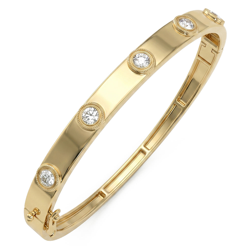 <span style="color:purple">SPECIAL!</span> .65ct G SI 14kt Yellow Gold Diamond Bangle Bracelet