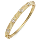 <span style="color:purple">SPECIAL!</span> .64ct G SI 14kt Yellow Gold Diamond Clover Bangle Bracelet