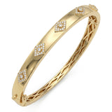 <span style="color:purple">SPECIAL!</span> .33ct G SI 14kt Yellow Gold Diamond Evil Eye Bangle Bracelet