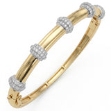 <span style="color:purple">SPECIAL!</span> .96ct G SI 14kt Yellow Gold Diamond Modern Bangle Bracelet