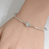 .11ct 14k White Gold Diamond Bangle Bracelet 7.25"