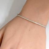 <span>DIAMOND CLOSEOUT! </span> .23ct 14K White Gold Diamond Open Bangle Bracelet 7"
