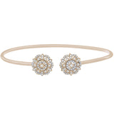 <span style="color:purple">SPECIAL!</span> .50ct 14k Yellow Gold Diamond Flower Bangle Bracelet