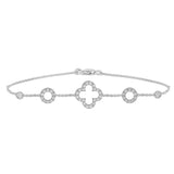 <span style="color:purple">SPECIAL!</span> .54ct 14K White Gold Clover Diamond Bracelet 7"