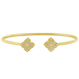 .16ct 14k Yellow Gold Diamond Open Bangle Bracelet 7.25"