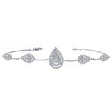 <span style="color:purple">SPECIAL!</span> .88ct 14K White Gold Pear Shaped Diamond Bracelet 7"