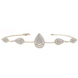 .88ct 14K Yellow Gold Pear Shaped Diamond Bracelet 7"