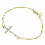 14KT Yellow Gold .12ct Cross Diamond Bracelet