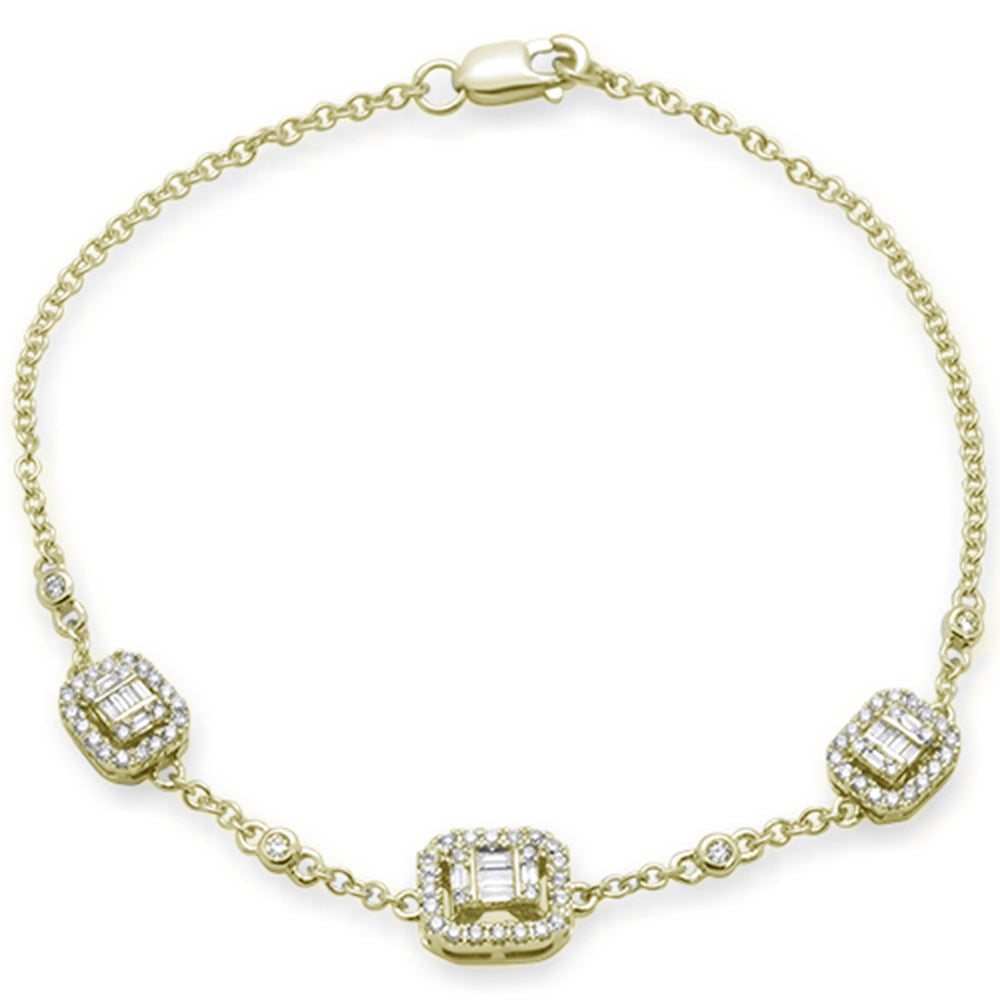 .43ct 14K Yellow Gold Diamond Bracelet 7" Long