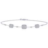 <span style="color:purple">SPECIAL!</span> .44ct 14K White Gold Diamond Bracelet 7" Long