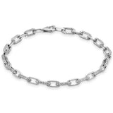 1.96ct G SI 14K White Gold Diamond Paperclip Style Bracelet 8" Long