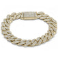 <span style="color:purple">SPECIAL!</span> 15MM 8.44ct G SI 14K Yellow Gold Diamond Round Cuban Link Bracelet 8" Long