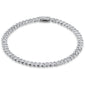 <span style="color:purple">SPECIAL!</span> 5mm .70ct G SI 14K White Gold Round Diamond Cuban Link Chain Bracelet 8" Long