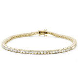 2.49ct 14K Yellow Gold Diamond Tennis Bracelet 7"