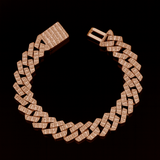 15MM 8.83ct G SI 14K Rose Gold Diamond Baguette & Round Bracelet 8.5"