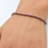 1.55ct G SI 14K White Gold Natural Ruby Tennis Bracelet 7"
