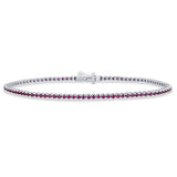 1.55ct G SI 14K White Gold Natural Ruby Tennis Bracelet 7"