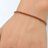 1.59ct G SI 14K Yellow Gold Natural Ruby Tennis Bracelet 7"