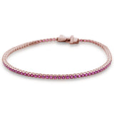 2.97ct G SI 14K Rose Gold Natural Ruby Tennis Bracelet 7"