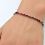 2.63ct G SI 14K White Gold Natural Ruby Tennis Bracelet 7"