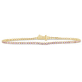 ! 2.69ct G SI 14K Yellow Gold Natural Pink Sapphire Tennis Bracelet 7"