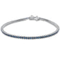<span style="color:purple">SPECIAL!</span> 3.56ct G SI 14K White Gold Natural Blue Sapphire Tennis Bracelet 7"