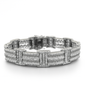 <span>DIAMOND  CLOSEOUT! </span> 15.0ct G SI 14KT White Gold Diamond Round & Baguette Bracelet 8"