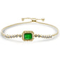 <span style="color:purple">SPECIAL!</span> 2.49ct G SI 14K Yellow Gold Diamond &  Emerald Adjustable Gemstone Bola Bracelet