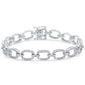 <span>DIAMOND CLOSEOUT! </span>1.75ct G SI 14K White Gold Women's Diamond Square Link Paper Clip Bracelet 7" Long