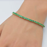 6.00ct G SI 14K Yellow Gold Emerald Gemstones Tennis Bracelet