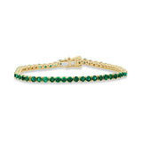 6.00ct G SI 14K Yellow Gold Emerald Gemstones Tennis Bracelet