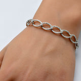 <span>DIAMOND CLOSEOUT! </span>1.95ct G SI 14K White Gold Diamond Marquise Shape Link Bracelet 7" Long