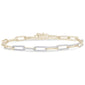 <span style="color:purple">SPECIAL!</span> .81ct G SI 14K Yellow Gold  Diamond Paperclip Bracelet
