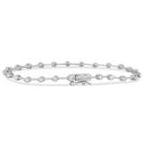 1.57ct G SI 14K White Gold Diamond Bezel Style Bracelet 7"