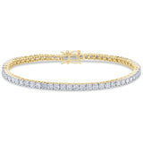 <span style="color:purple">SPECIAL!</span>4.02ct 14KT Yellow Gold Diamond Tennis Bracelet 7"