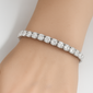 <span style="color:purple">SPECIAL!</span> 9.50ct G SI 14K White Gold Round Diamond Tennis Bracelet 7" Long