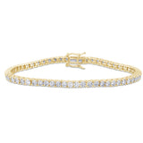4.97ct G SI 14K Yellow Gold Round Diamond Tennis Bracelet 7" Long