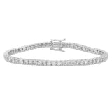 .96ct G SI 14K White Gold Round Diamond Tennis Bracelet 7" Long
